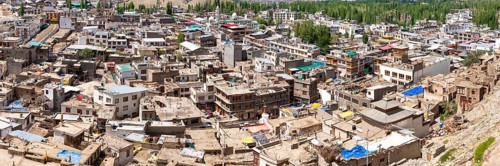 Sea of houses in Leh, Ladakh, Jammu and Kashmir, India, Asia