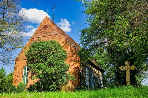 Strasen village church, Wesenberg, Mecklenburg-Western Pomerania, Germany, Europe