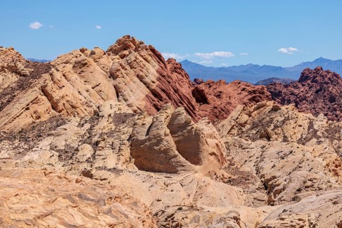 Rock formations in the Fire Canyon area at Valley of Fire State Park near Overton, Nevada, United