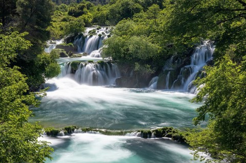 Waterfall in Krka National Park, Krka Waterfalls, Dalmatia, Croatia, Europe
