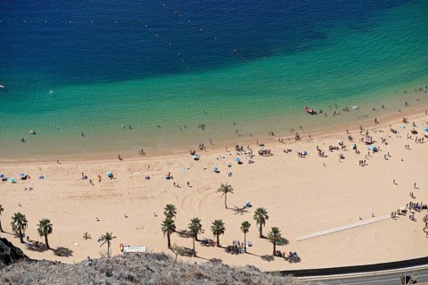 Sandy beach beach Playa de Las Teresitas, near San Andres, Tenerife, Canary Islands, Spain, Europe,