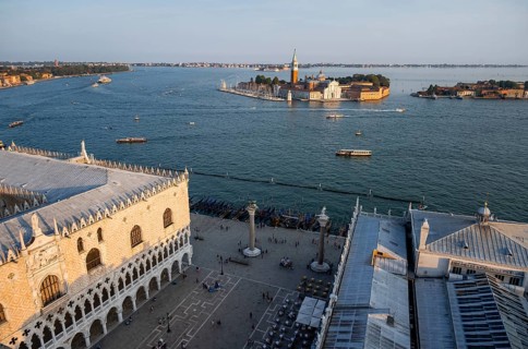Evening atmosphere, Doge's Palace and St Mark's Square, Isola di San Giorgio Maggiore with San