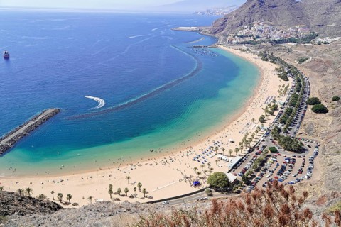 Sandy beach beach Playa de Las Teresitas, near San Andres, Tenerife, Canary Islands, Spain, Europe,