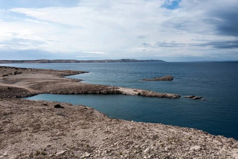 Lunar landscape, coast of the island of Pag, Zadar, Dalmatia, Croatia, Europe