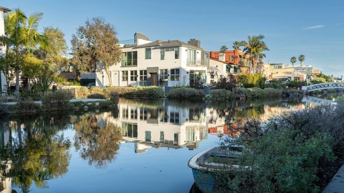 Houses along Venice Canal, Los Angeles, California