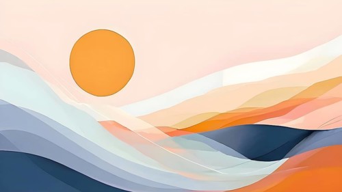 Abstract illustration embodies mindfulness meditation with gentle swirling patterns in pastel
