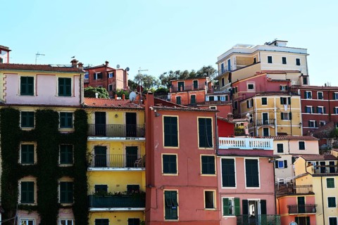 Colorful facades of Lerici, Liguria, Italy, Europe