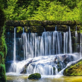Geratser waterfall, near Rettenberg, Allgaeu, Bavaria, Germany, Europe