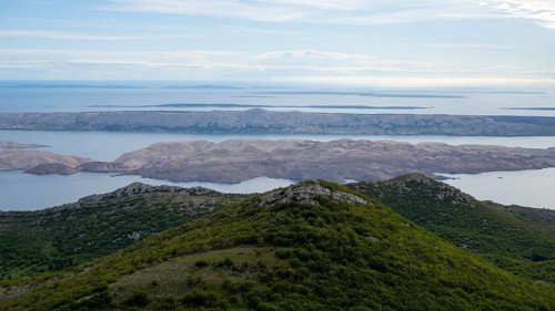View of the island of Pag, Zadar, Dalmatia, Croatia, Europe