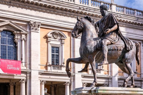 Equestrian Statue of Marcus Aurelius, Capitoline Hill, Rome, Lazio, Italy, Europe