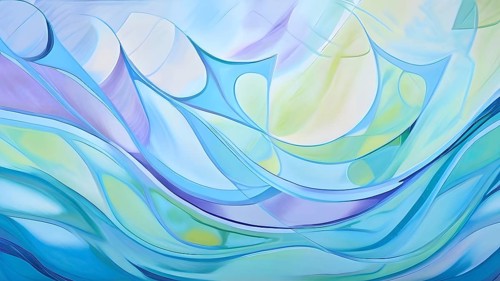 Abstract illustration embodies mindfulness meditation with gentle swirling patterns in pastel