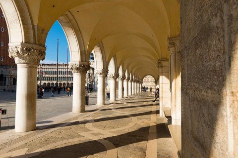 San Marco Square with Archway in a Sunny Day in Venice, Veneto, Italy, Europe