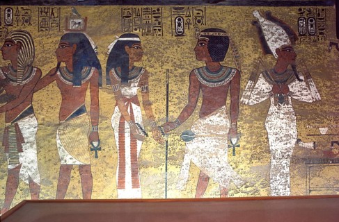 Valley of the Kings, Tutankhamun's tomb, wall painting in the pharaoh's tomb, Egyptian Museum