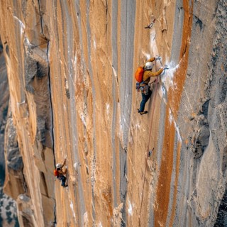 Mountain climber with full equipment climbing, ai generated, AI generated