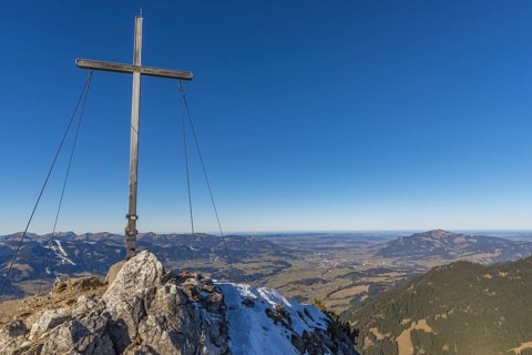 Panorama from the Rubihorn, 1957m, into the Illertal, Allgaeu Alps, Allgaeu, Bavaria, Germany,