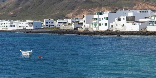 Panorama of Arrieta, Lanzarote, Canary Islands, Spain, Europe