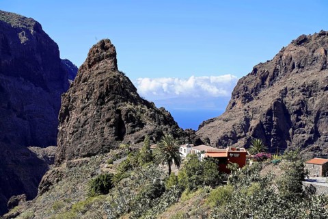 Mountain village Masca, Masca Gorge, Montana Teno Mountains, Tenerife, Canary Islands, Spain,
