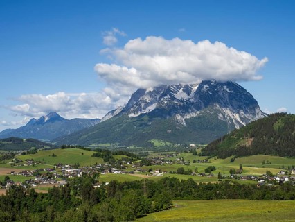 Ennstal, behind the Grimming, near Aigen im Ennstal, Styria, Austria, Europe
