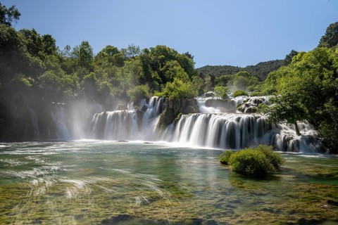 Waterfall in Krka National Park, Krka Waterfalls, Dalmatia, Croatia, Europe