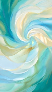 Abstract illustration embodies mindfulness meditation with gentle swirling patterns in pastel