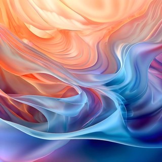 Abstract illustration embodies mindfulness meditation with gentle swirling patterns in pastel