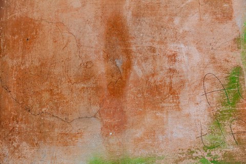 Orange-coloured house wall, background, texture, Rome, Italy, Europe