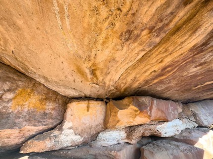 Prehistoric depiction on a rock, San rock paintings, Sevilla Art Rock Trail, Cederberg Mountains,