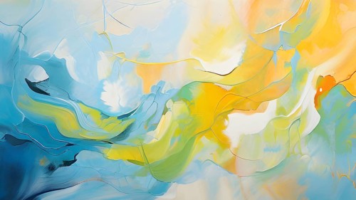 Abstract illustration embodies mindfulness meditation with gentle swirling patterns in pastel