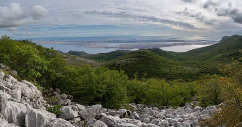 View of the island of Pag, Zadar, Dalmatia, Croatia, Europe
