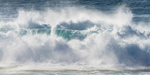 Surf waves, rocky coast near Los Hervideros, Lanzarote, Canary Islands, Canary Islands, Spain,