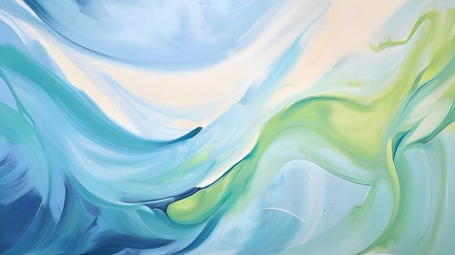 Abstract illustration embodies mindfulness meditation with gentle swirling patterns in pastel