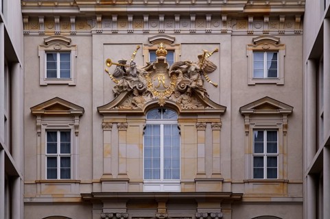 Humboldt Forum, coat of arms, City Palace, Berlin Palace, Berlin, Germany, Europe