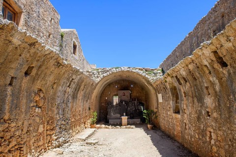 View into former wine cellar during siege by Ottoman Empire in 1866 Storage of ammunition Gunpowder