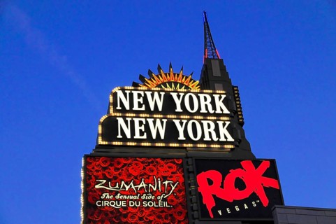 Las Vegas, Nevada, USA, North America, Illuminated signs and advertising for New York New York and