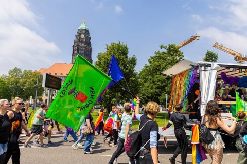 Christopher Street Day in Dresden, Dresden, Saxony, Germany, Europe
