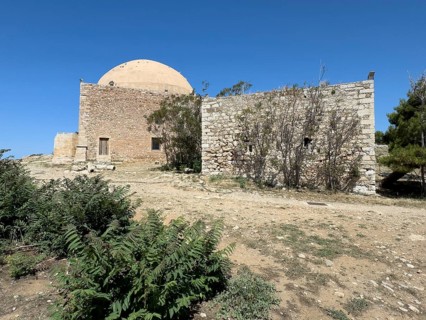 Left domed building of former Sultan Ibrahim Mosque built in 1646 after Ottoman conquest of Crete