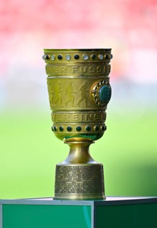 Cup, DFB Cup, trophy, stands on pedestal, 81st DFB Cup Final 2024, Olympiastadion Berlin, Germany,