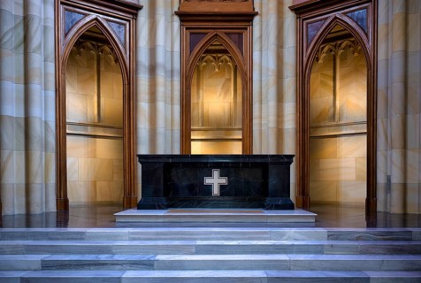 Interior view, altar, choir, Friedrichswerder Church, architect Karl Friedrich Schinkel, Berlin,
