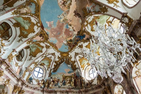 Imperial Hall, fresco, ceiling painting by Tiepolo, Wuerzburg Residence, UNESCO World Heritage