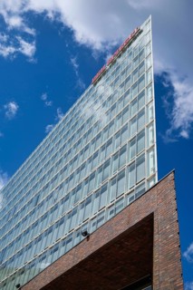 Mirror building in Hafencity, Hanseatic City of Hamburg, Hamburg, Germany, Europe