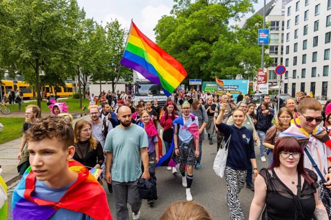 Christopher Street Day in Dresden, Dresden, Saxony, Germany, Europe