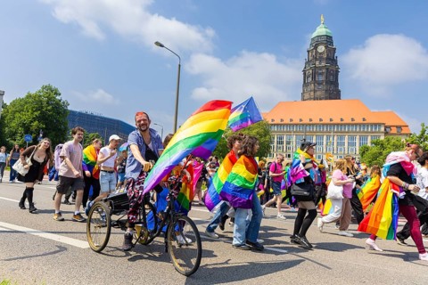 Christopher Street Day in Dresden, Dresden, Saxony, Germany, Europe