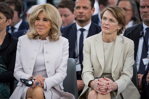 Brigitte Trogneux (woman of Emmanuel Macron, President of the French Republic) and Elke