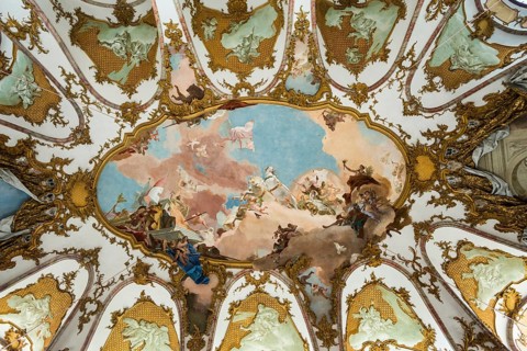 Imperial Hall, fresco, ceiling painting by Tiepolo, Wuerzburg Residence, UNESCO World Heritage