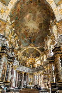 Interior view, Court Church, Wuerzburg Residence, UNESCO World Heritage Site, Wuerzburg, Lower