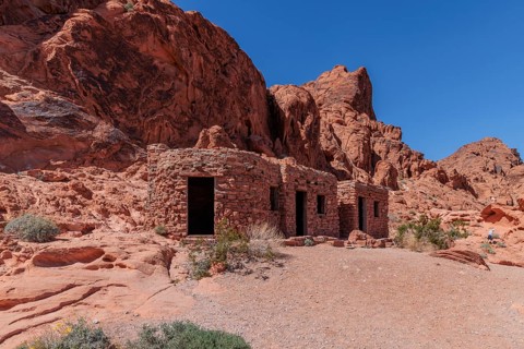 The Cabins built by the Civilian Conservation Corps inthe 1930s at Valley of Fire State Park near
