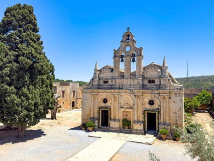 Front view facade of church monastery church Transfiguration Church dedicated to Saints Constantine