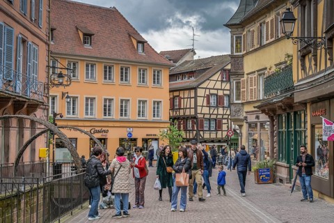 Old buildings, half-timbered houses, tanners' quarter, Colmar, Alsace, France, Europe