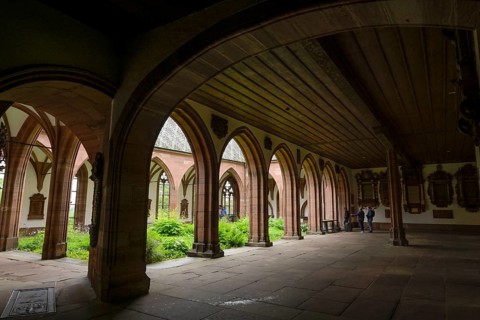 Large cloister, Basel Minster, Muensterplatz, Basel, Switzerland, Europe