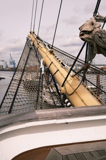 Old sailing ship in the Hamburg Harbour Museum, Hanseatic City of Hamburg, Germany, Europe